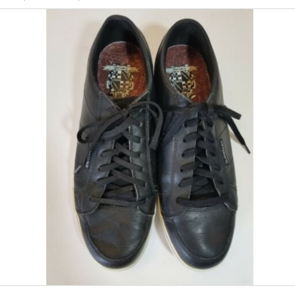 QUIKSILVER Regal Black LEATHER lace up sneakers 13 - Picture 1 of 8